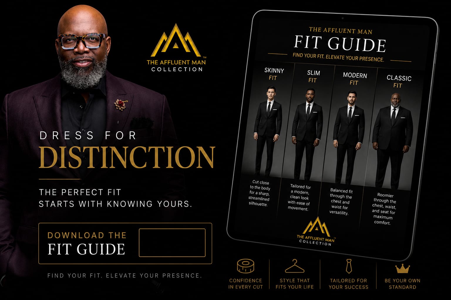 The Affluent Man Collection — Complimentary Fit & Silhouette Guide